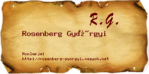 Rosenberg Györgyi névjegykártya